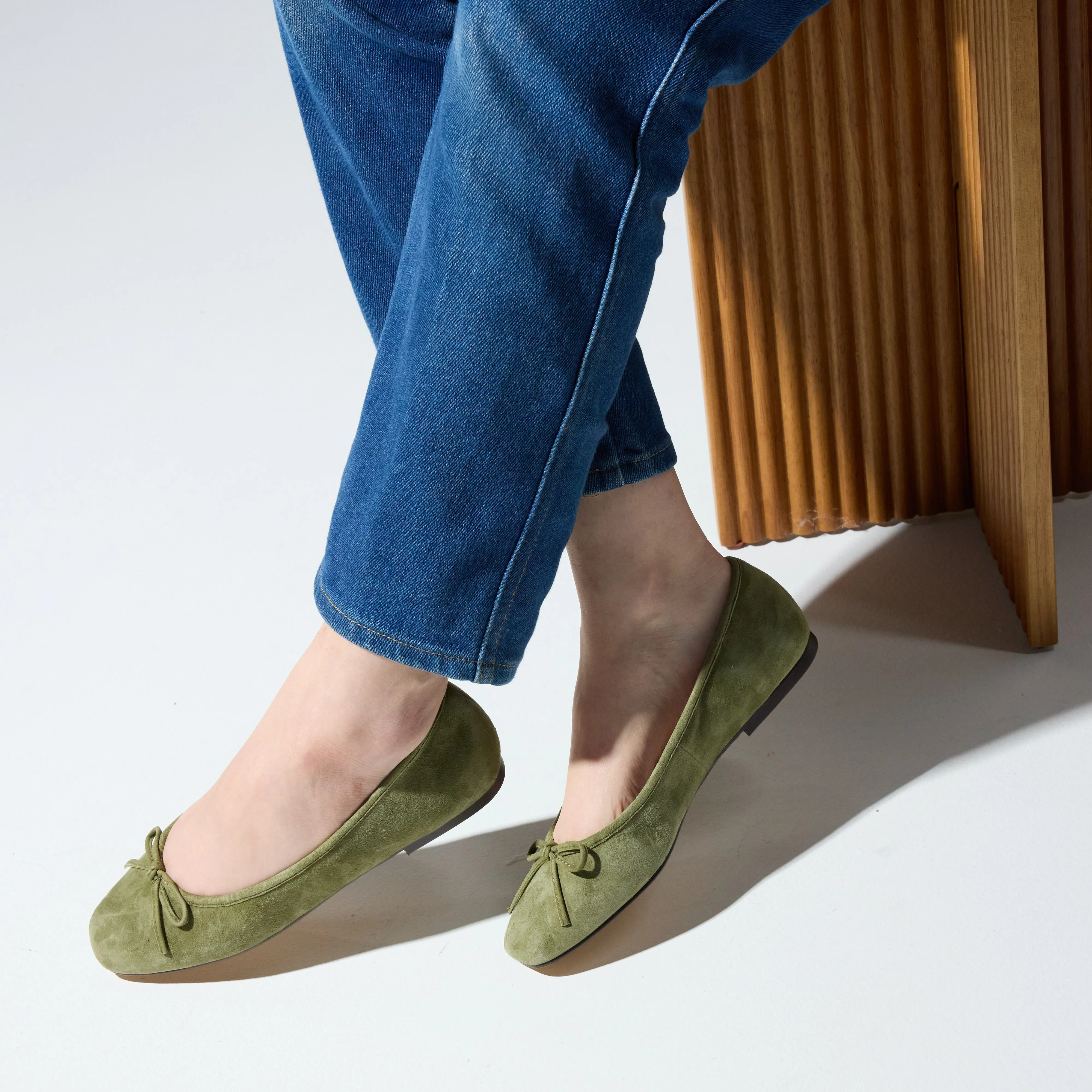 Sage Ballet Flat in Olive Suede sold by Yosi Samra product image thumbnail 2