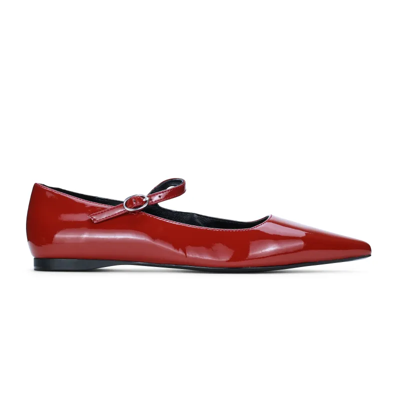 Camille Flat in Rust Patent Leather made by Yosi Samra