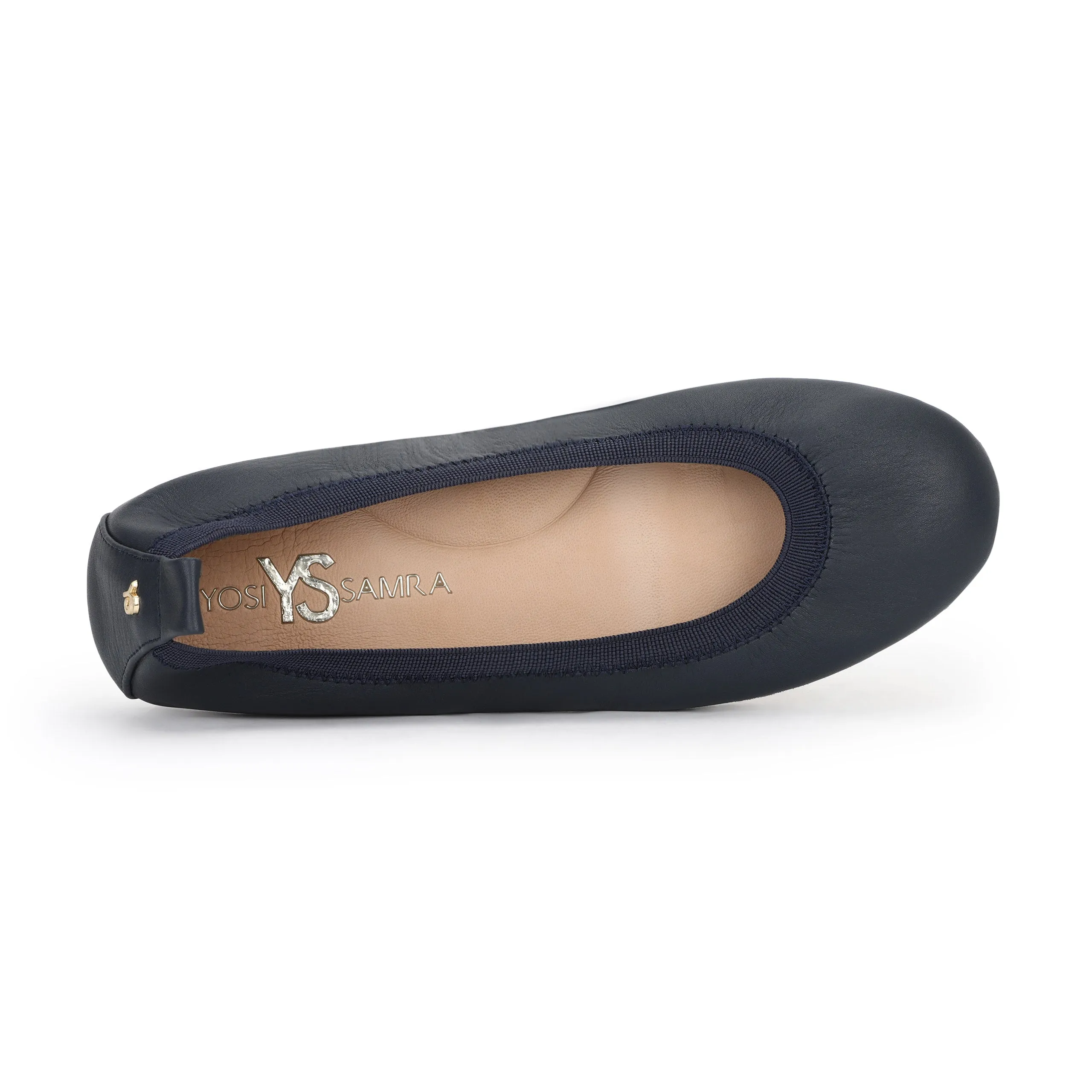 Samara Foldable Ballet Flat in Deep Navy Leather sold by Yosi Samra product image thumbnail 5