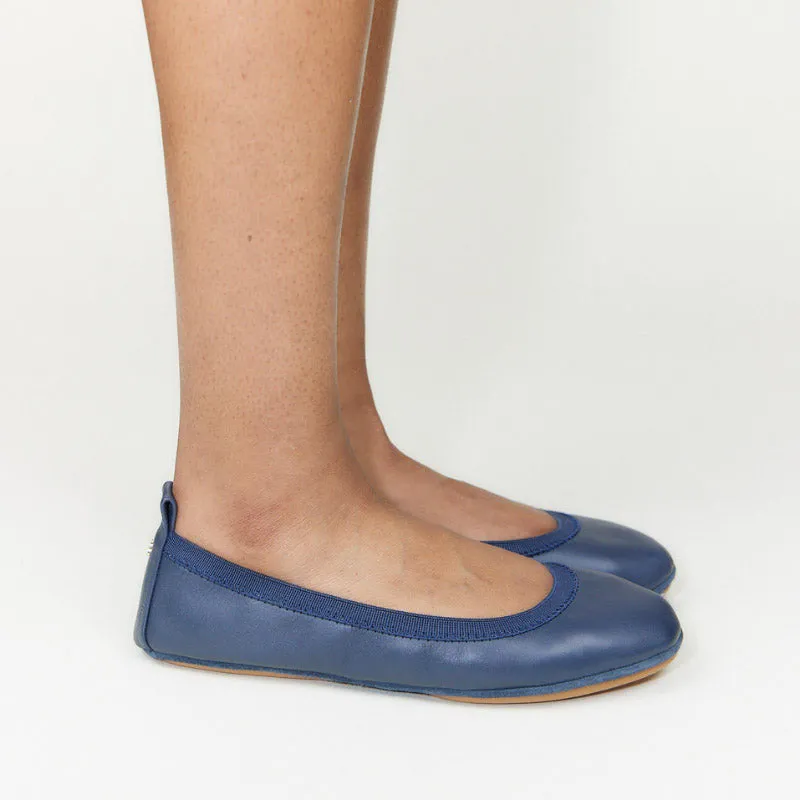 Samara Foldable Ballet Flat in Deep Navy Leather sold by Yosi Samra product image thumbnail 2