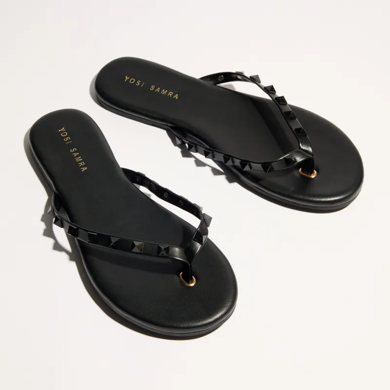 Rivington Stud Flip Flop in Black/Black sold by Yosi Samra