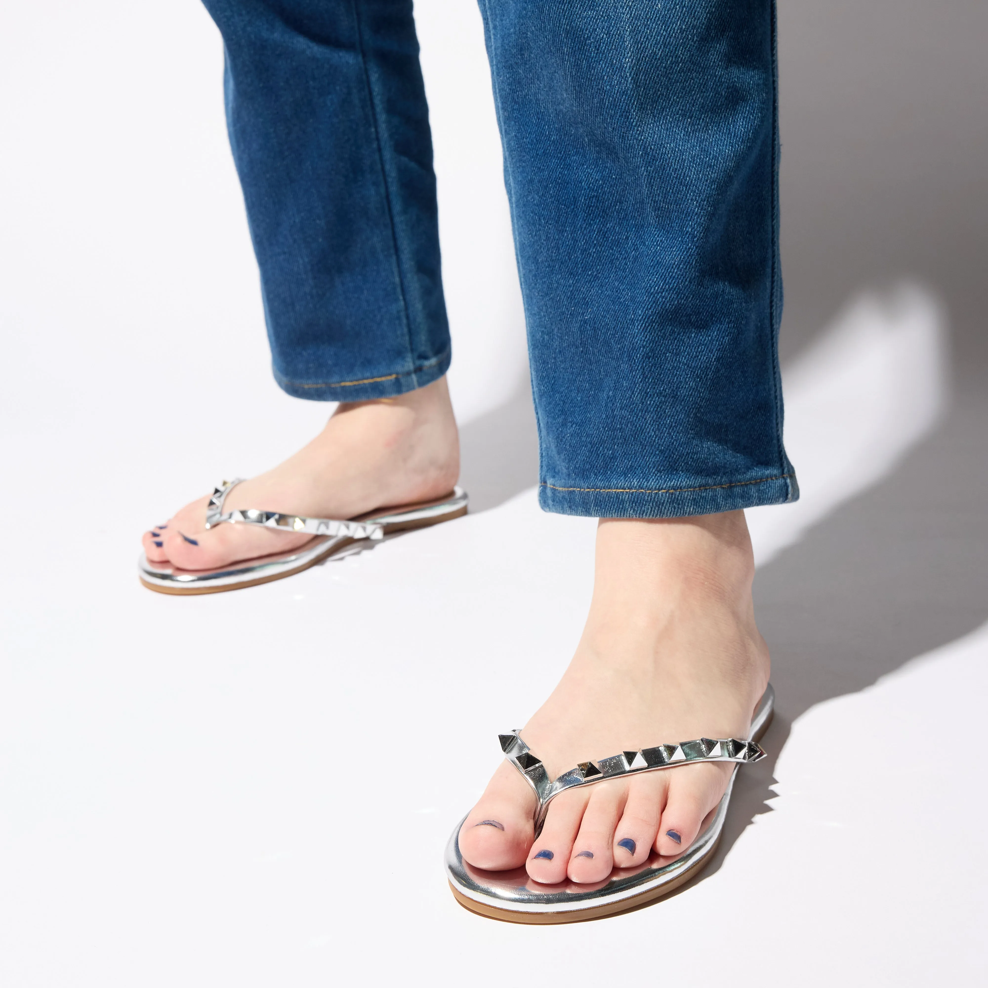 Rivington Stud Flip Flop in Silver sold by Yosi Samra product image thumbnail 5