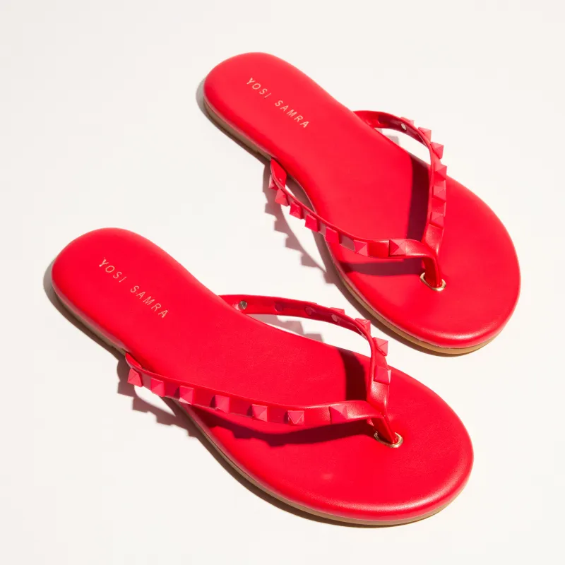 Rivington Stud Flip Flop in Red sold by Yosi Samra