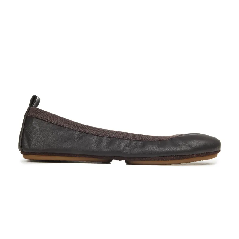 Samara Foldable Ballet Flat in Coffee Leather sold by Yosi Samra