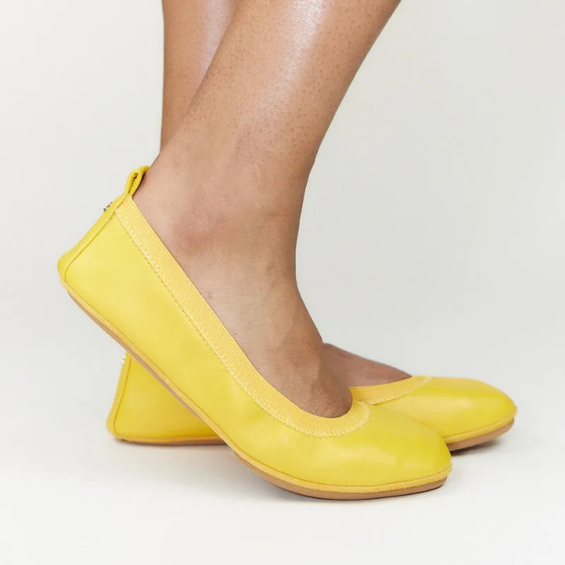 Samara Foldable Ballet Flat in Mustard Yellow Leather sold by Yosi Samra product image thumbnail 5