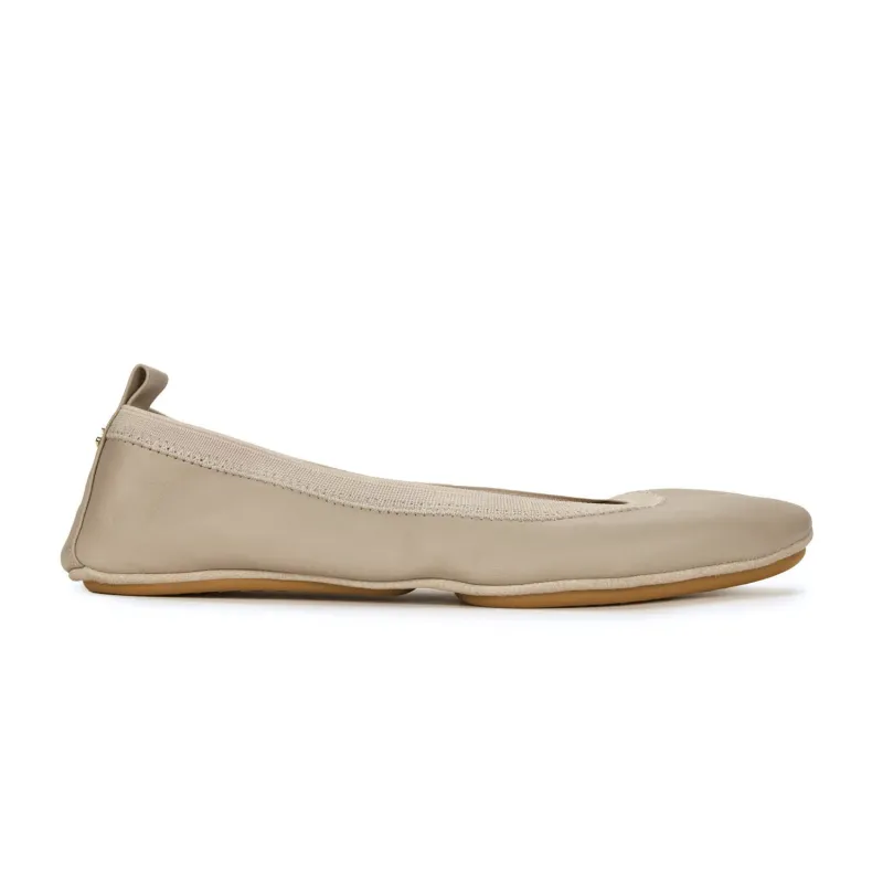 Samara Foldable Ballet Flat in Simply Taupe Leather sold by Yosi Samra