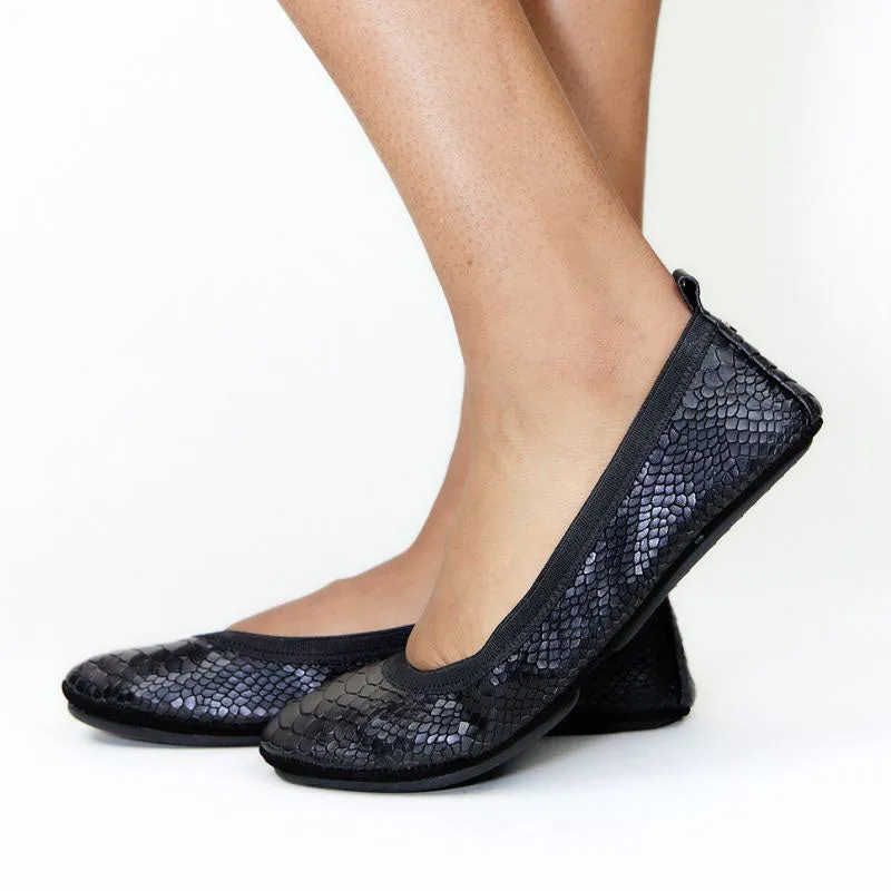 Samara Foldable Ballet Flat in Black Python sold by Yosi Samra product image thumbnail 3