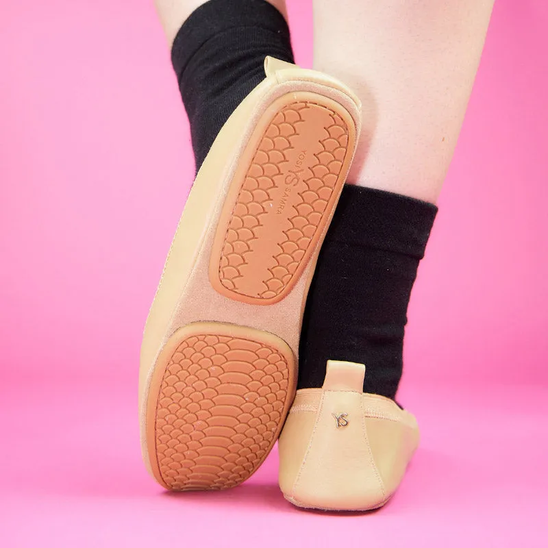 Samara Foldable Ballet Flat in Latte Leather sold by Yosi Samra product image thumbnail 4