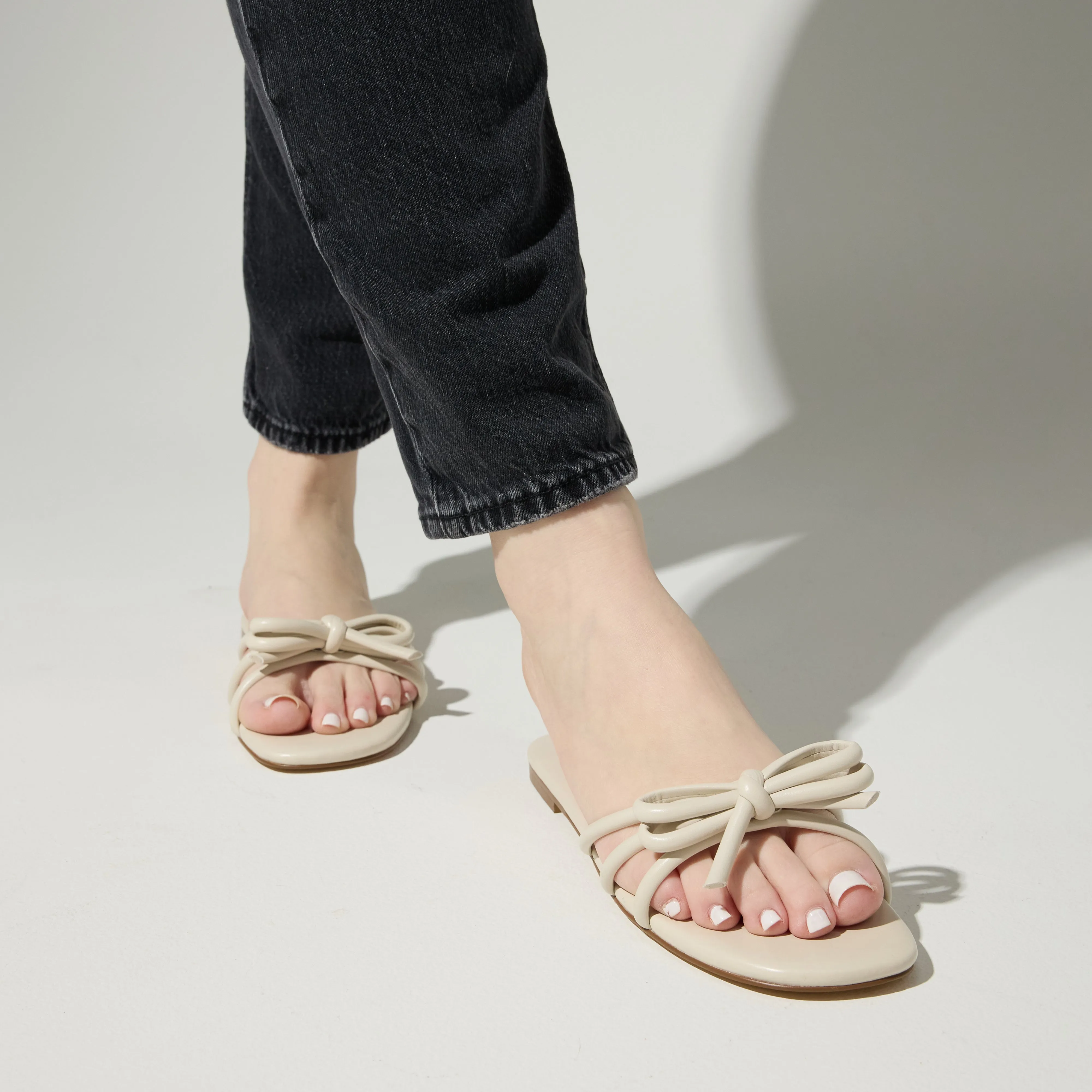 Nicole Bow Slide Sandal in Bone sold by Yosi Samra product image thumbnail 2