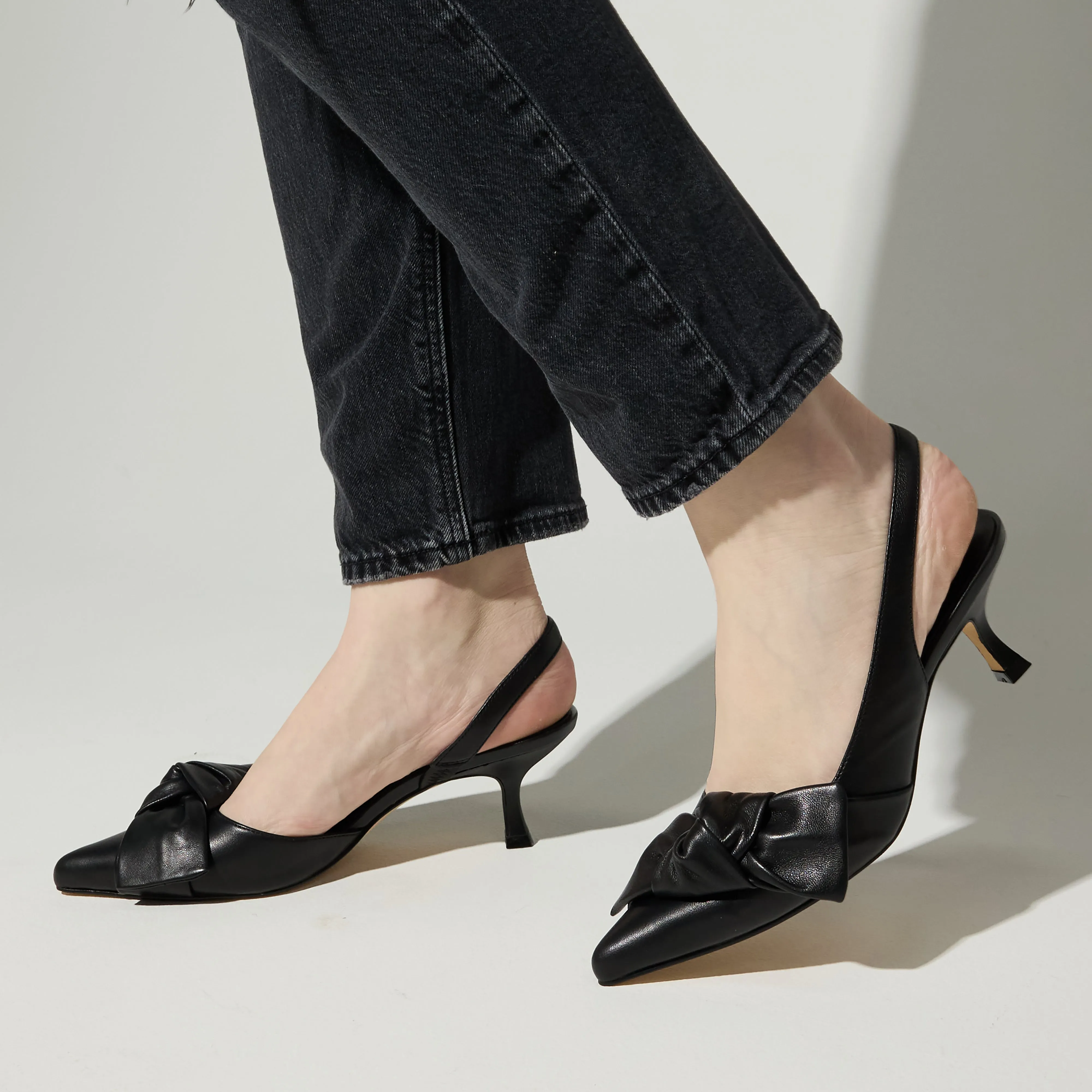 Kaleigh Bow Heel in Black Leather sold by Yosi Samra product image thumbnail 5