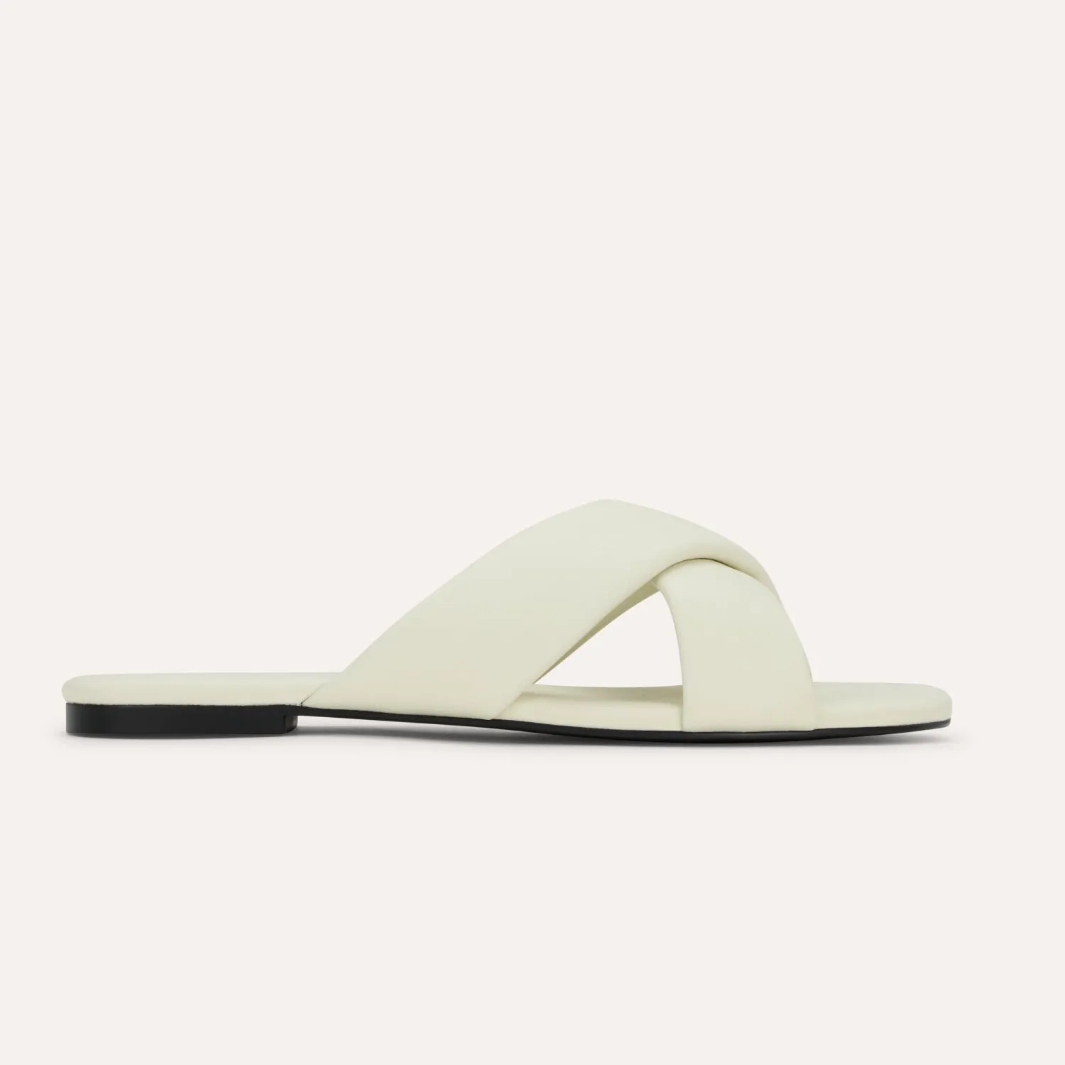 Delancey Slide Sandal in Cream Leather sold by Yosi Samra