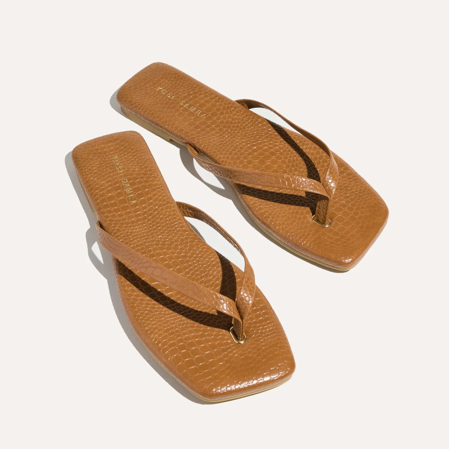 Mercer Flip Flop in Whiskey Croc sold by Yosi Samra product image thumbnail 3