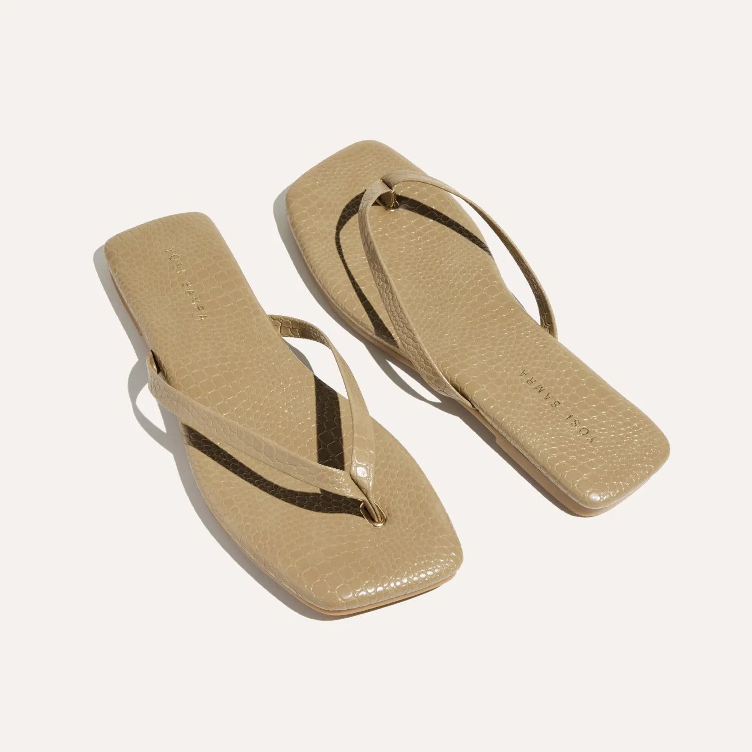 Mercer Flip Flop in Taupe Croc sold by Yosi Samra product image thumbnail 4