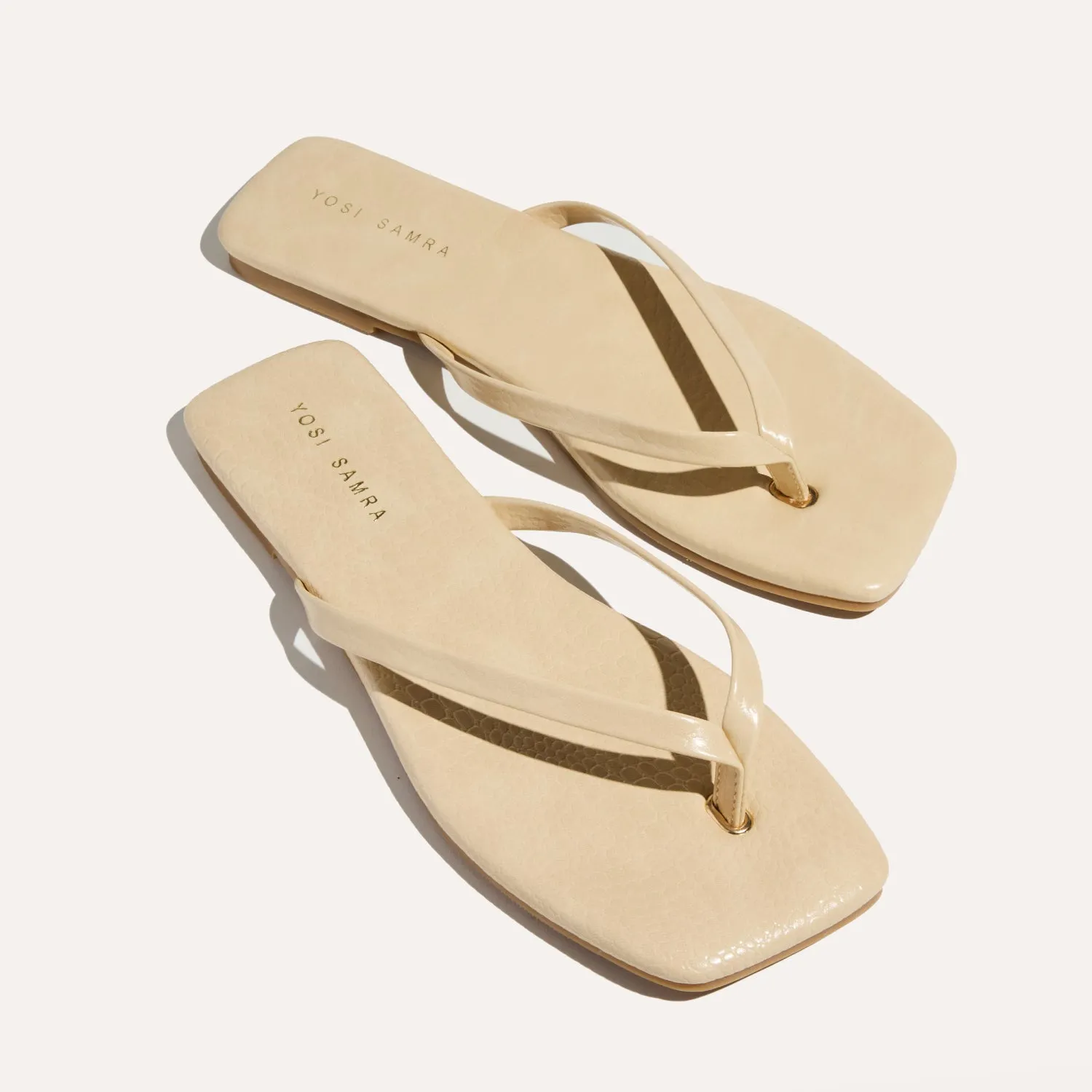 Mercer Flip Flop in Cream Croc sold by Yosi Samra product image thumbnail 3