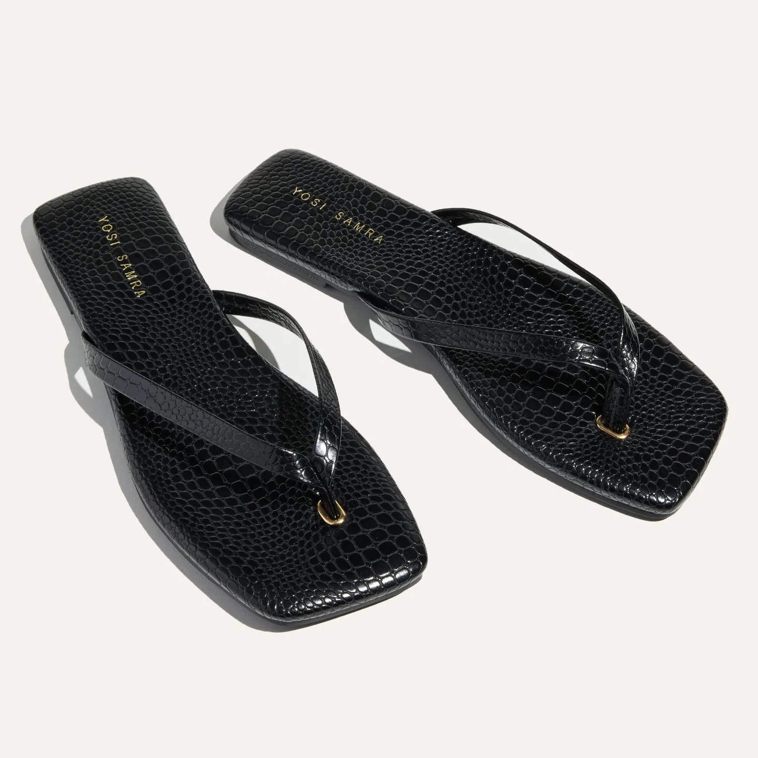 Mercer Flip Flop in Black Croc sold by Yosi Samra product image thumbnail 4