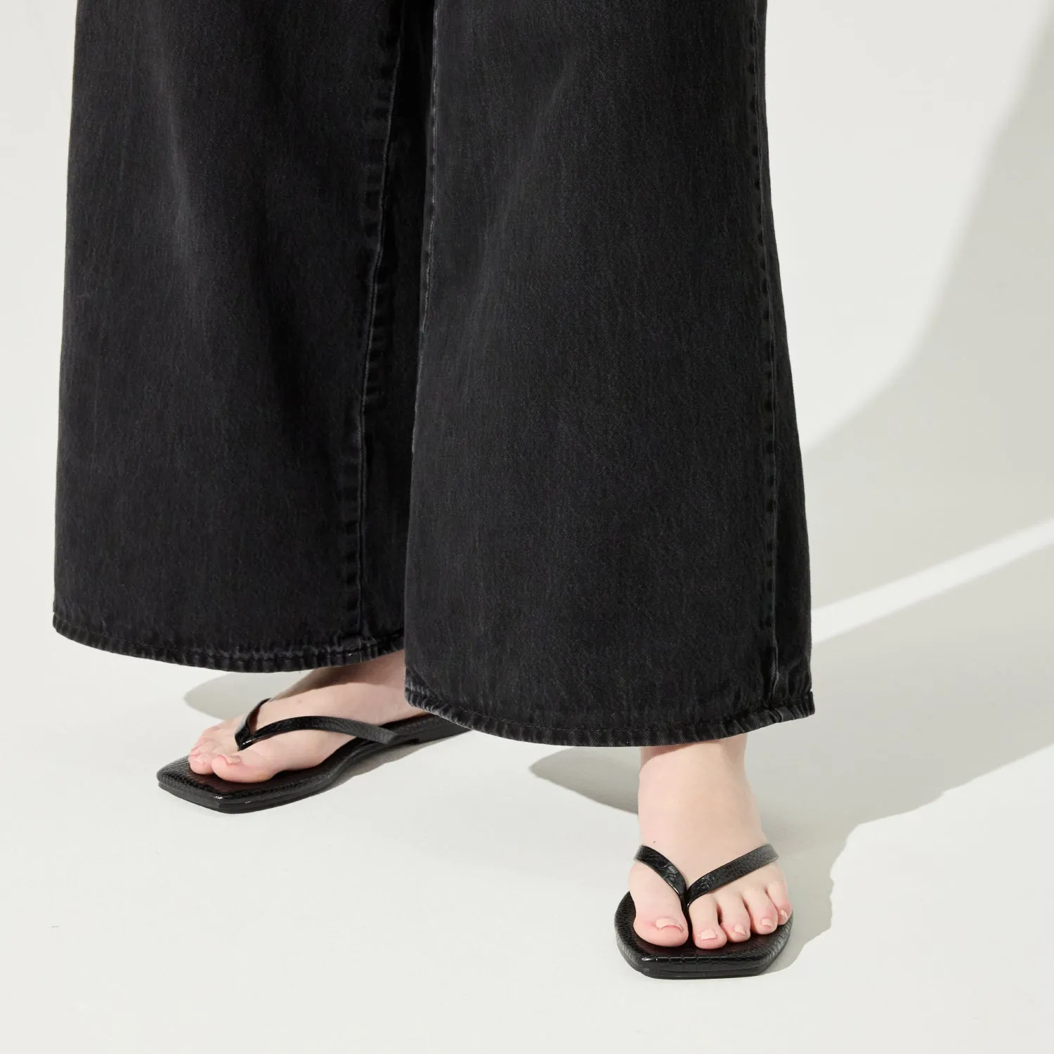 Mercer Flip Flop in Black Croc sold by Yosi Samra product image thumbnail 5