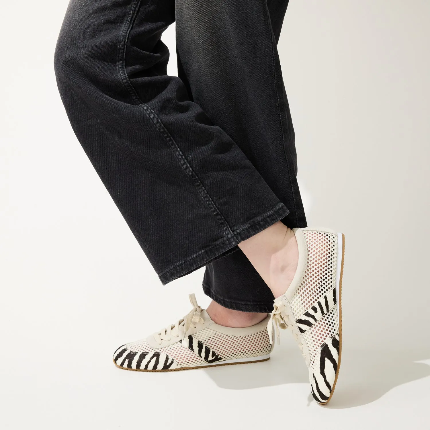 Kiah Zebra Calf Hair Mesh Casual Sneaker sold by Yosi Samra product image thumbnail 5