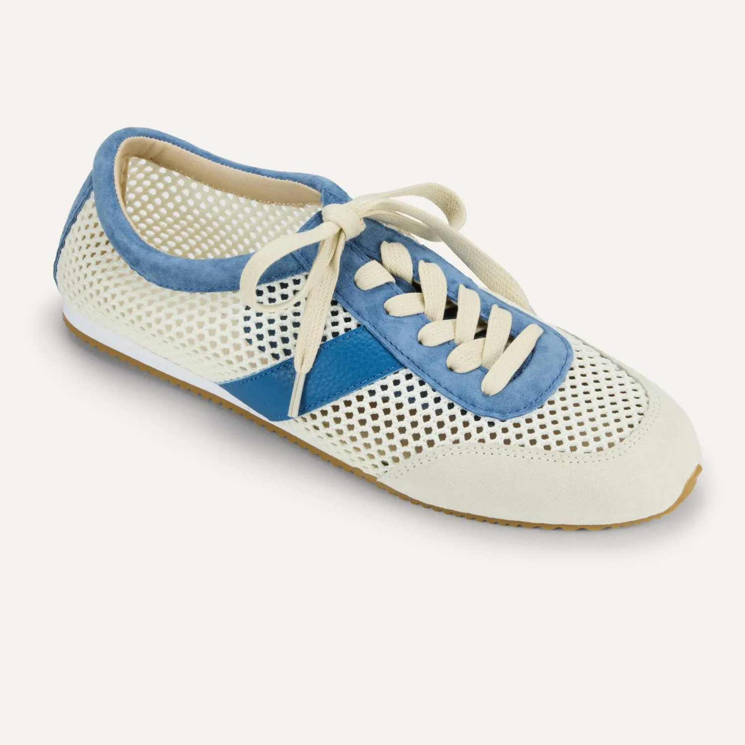 Kiah in Cream Mesh/Sky Blue Mesh Casual Sneaker for Women sold by Yosi Samra