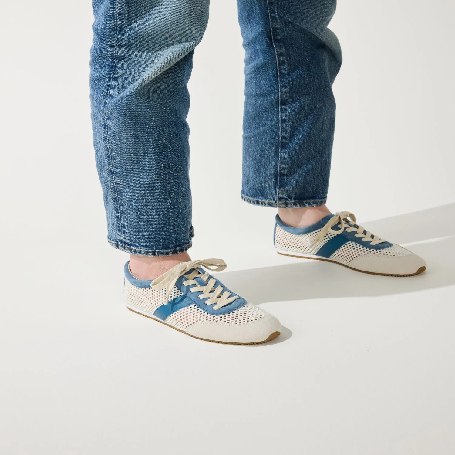 Kiah in Cream Mesh/Sky Blue Mesh Casual Sneaker for Women sold by Yosi Samra product image thumbnail 5