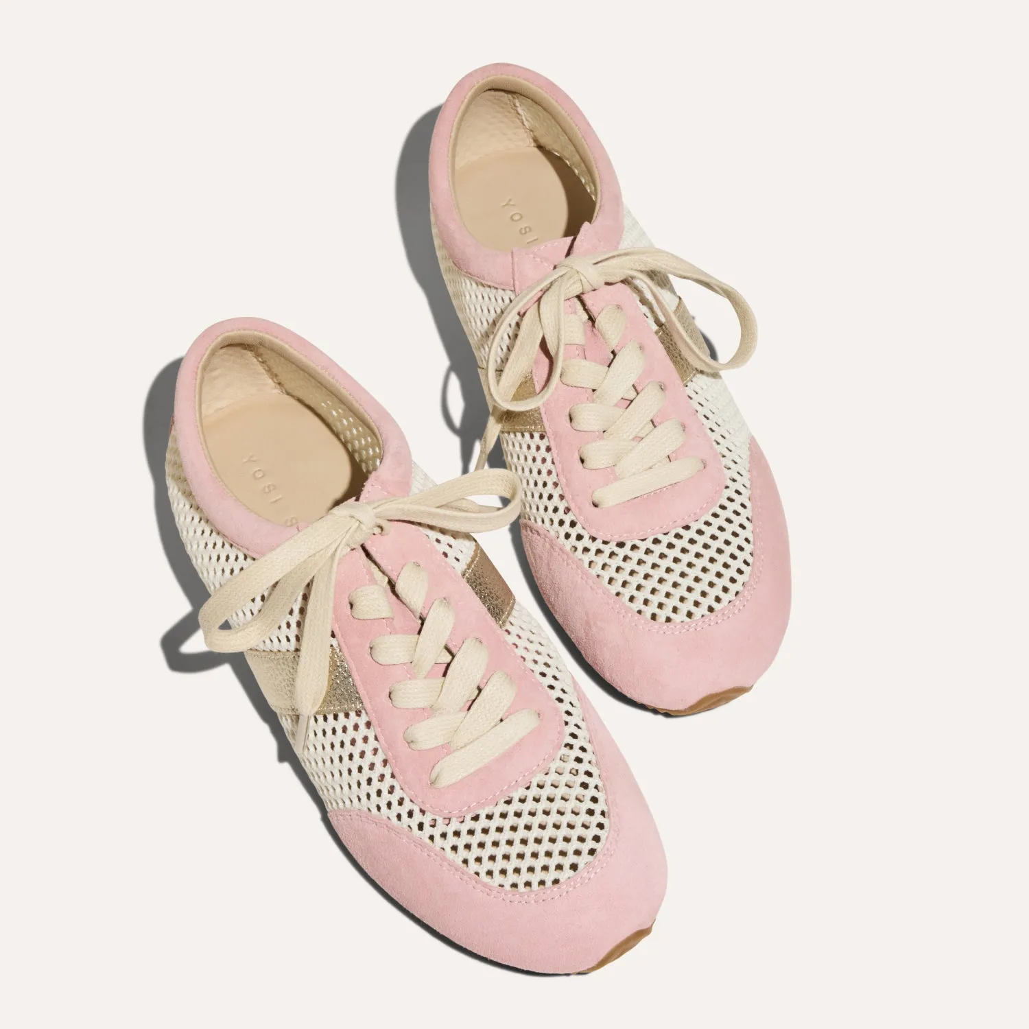 Kiah in Blush Suede Mesh Casual Sneaker for Women sold by Yosi Samra product image thumbnail 4