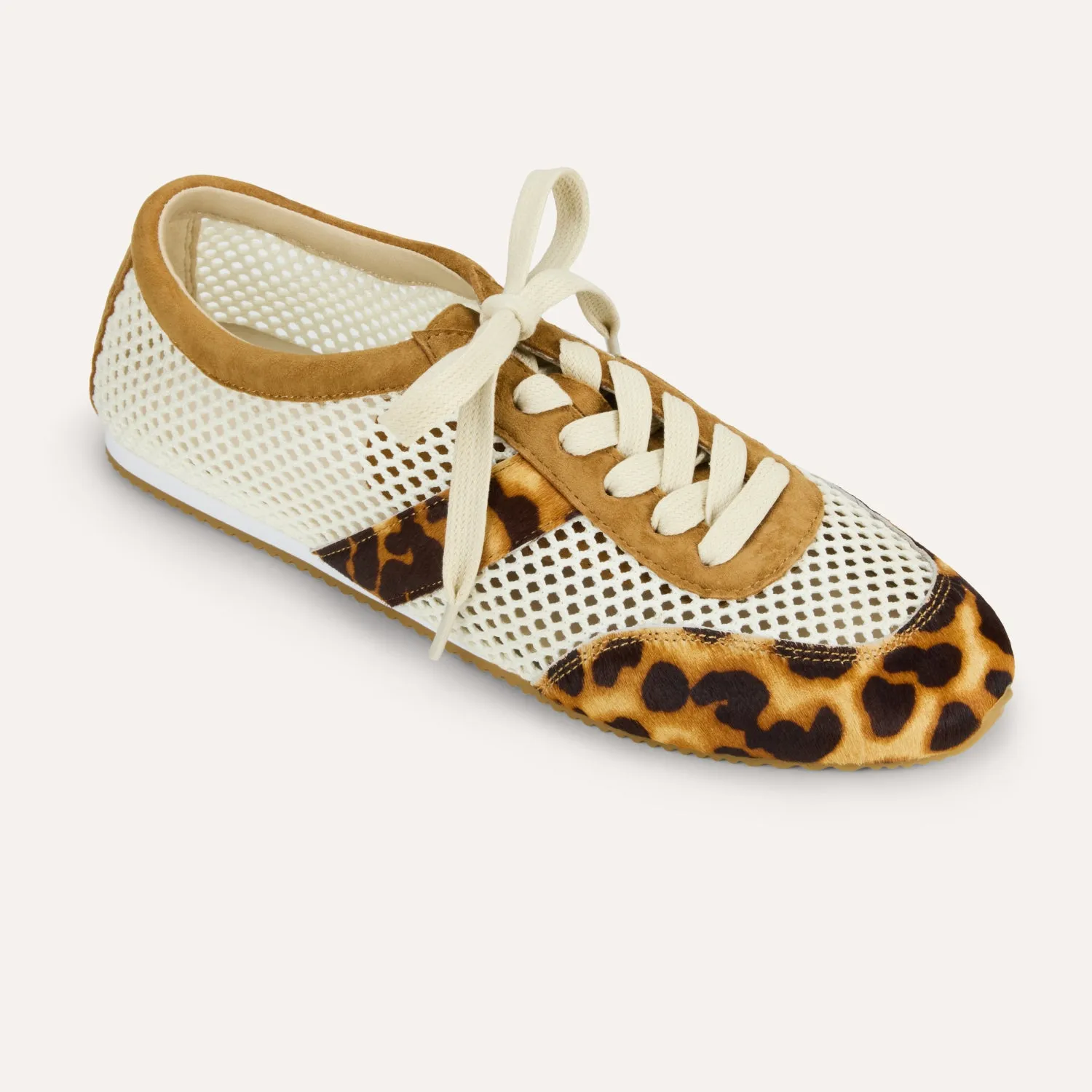 Kiah in Leopard Calf Hair Mesh Casual Sneaker for Women sold by Yosi Samra