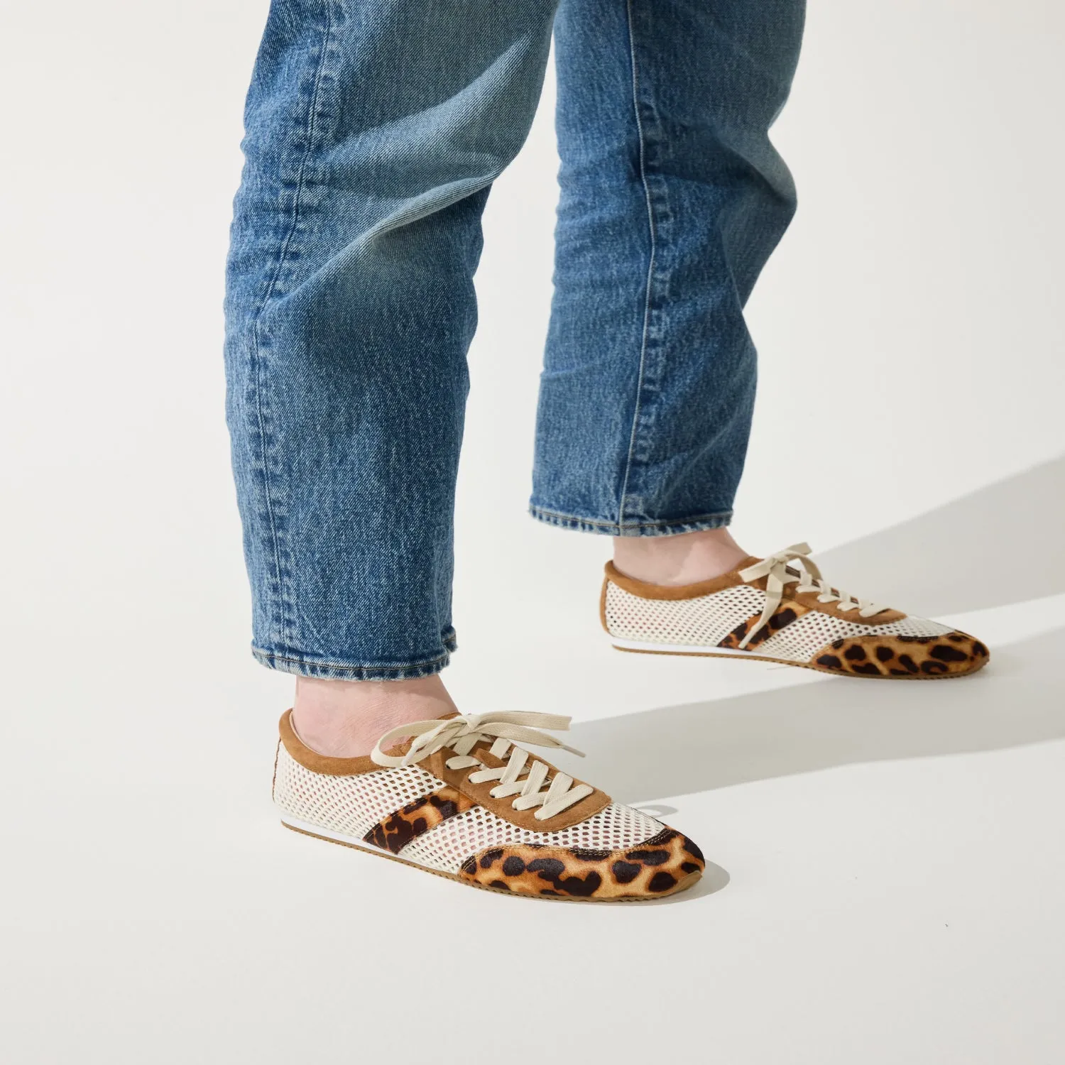 Kiah in Leopard Calf Hair Mesh Casual Sneaker for Women sold by Yosi Samra product image thumbnail 5