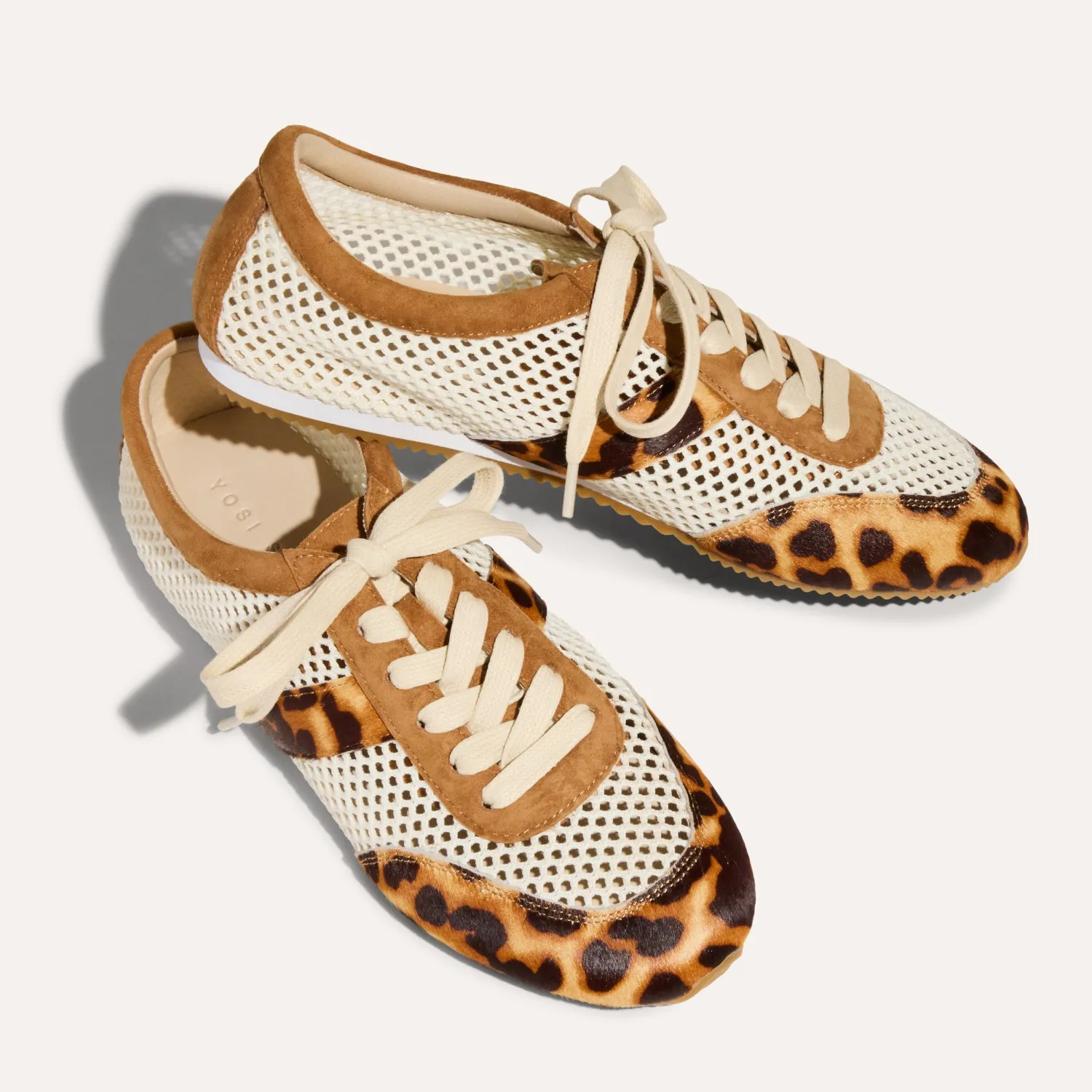 Kiah in Leopard Calf Hair Mesh Casual Sneaker for Women sold by Yosi Samra product image thumbnail 4
