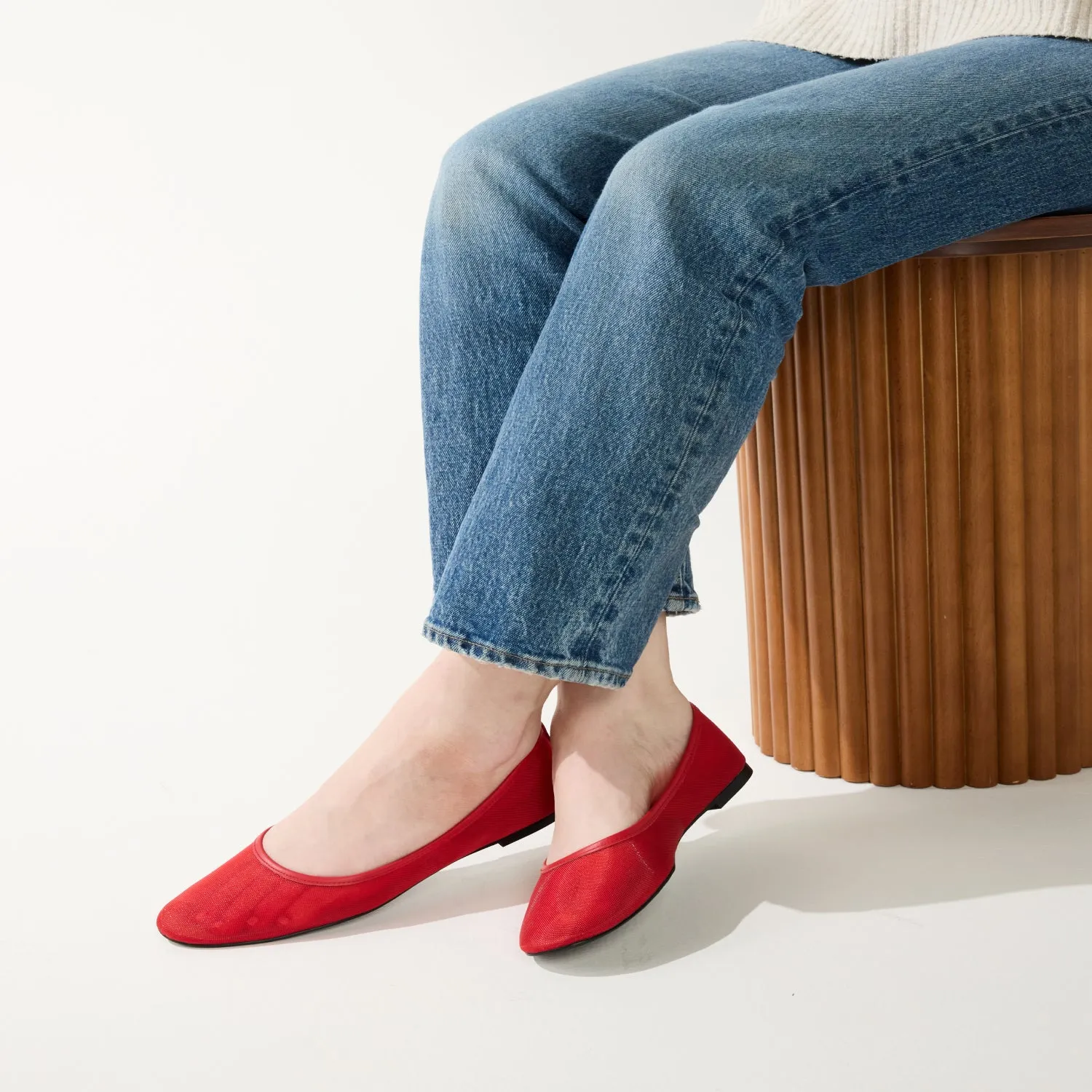 Sadie in Red Mesh Ballet Flat for Women sold by Yosi Samra product image thumbnail 5