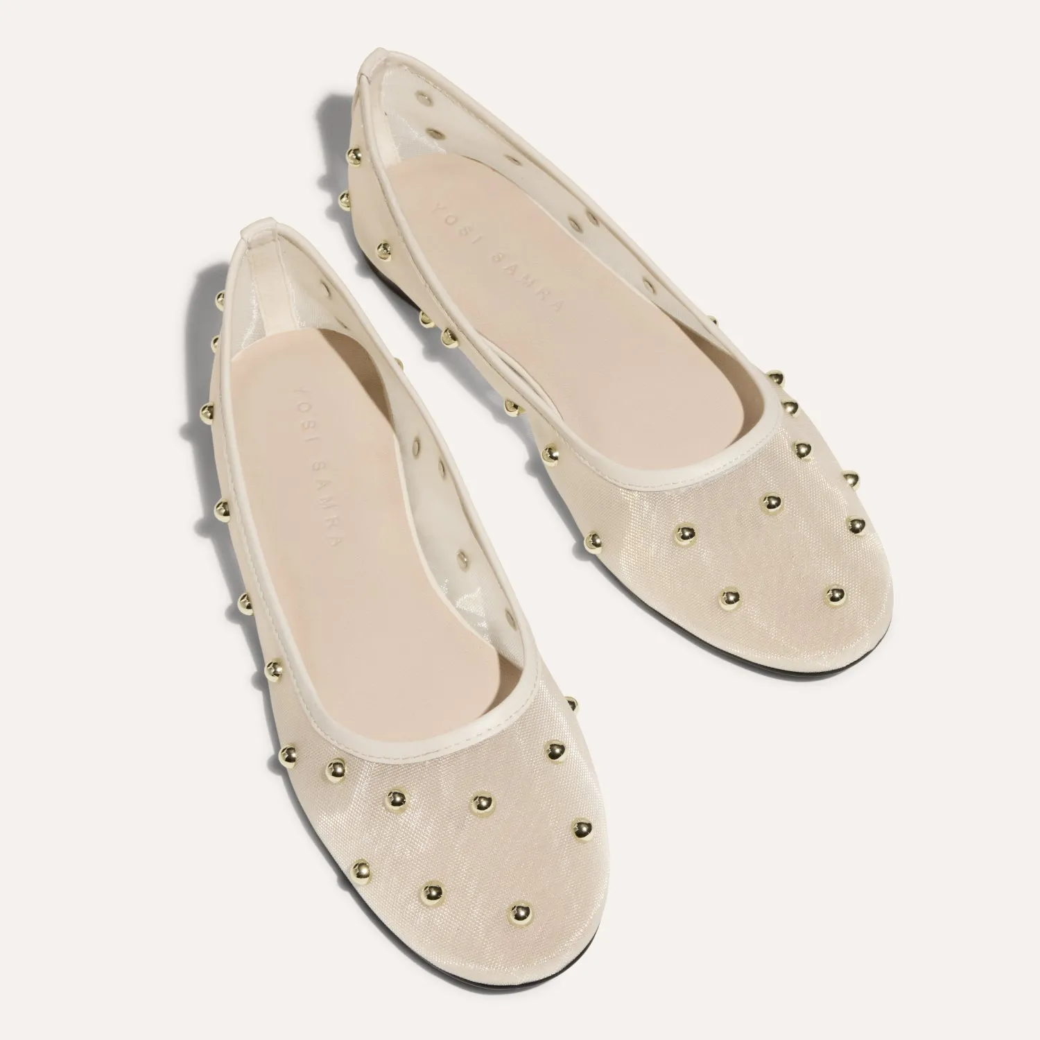 Sadie Stud in Cream Mesh Ballet Flat for Women sold by Yosi Samra product image thumbnail 3