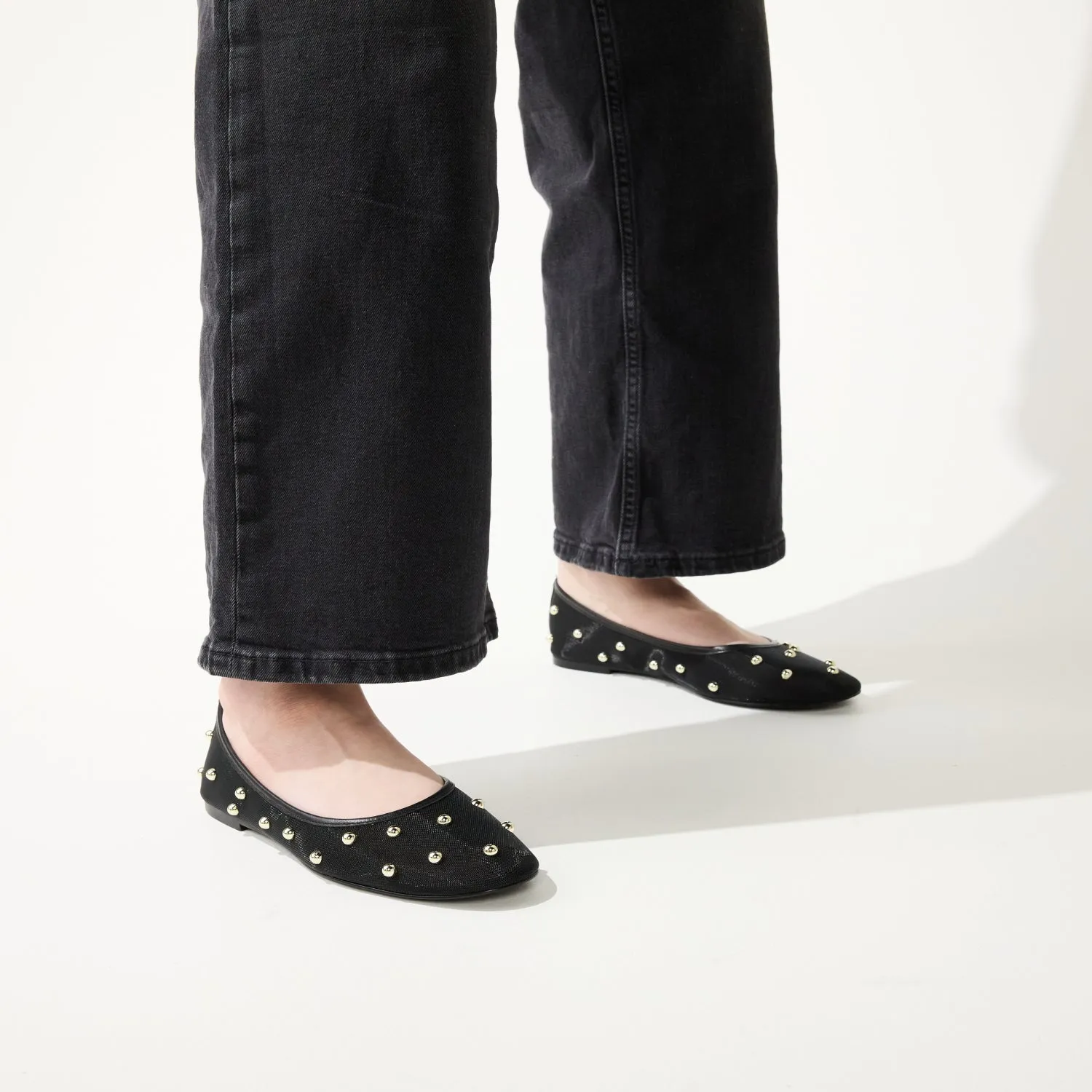 Sadie Stud in Black Mesh Ballet Flat for Women sold by Yosi Samra product image thumbnail 5