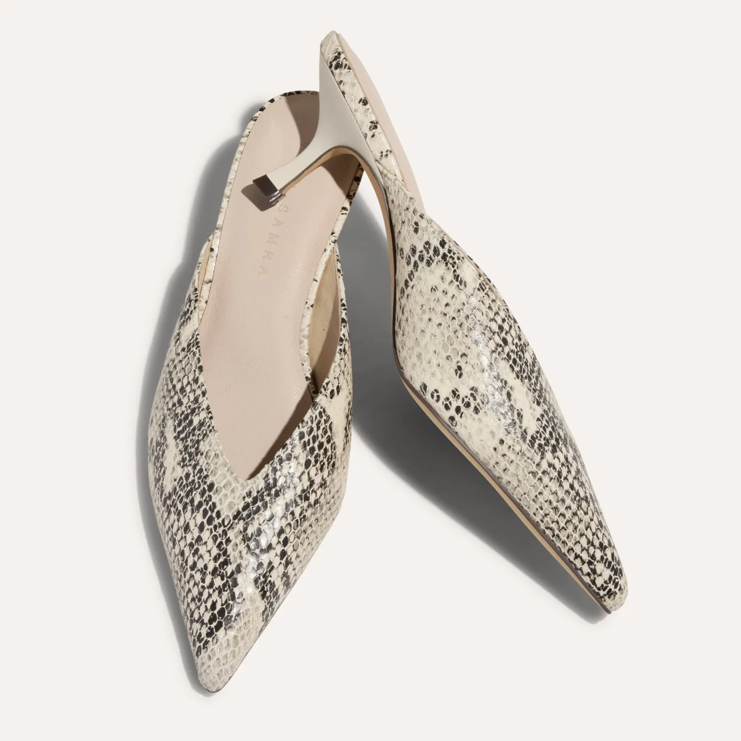 Remi in Snake Leather Mule Low Heel for Women sold by Yosi Samra product image thumbnail 3