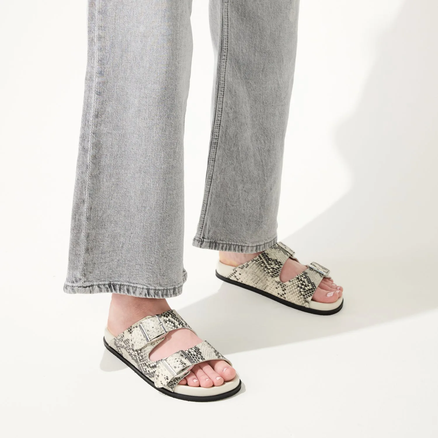 Maya in Snake Leather Slide Sandal for Women sold by Yosi Samra product image thumbnail 5