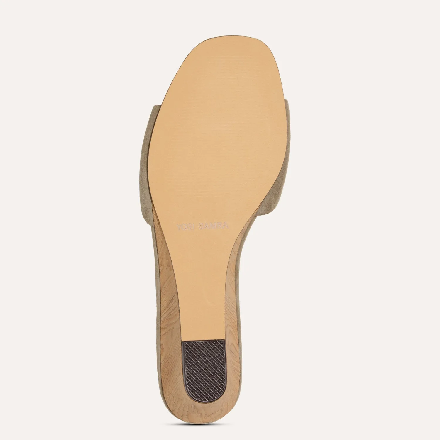 Jada in Taupe Suede Slide Wedge Sandal for Women sold by Yosi Samra product image thumbnail 3