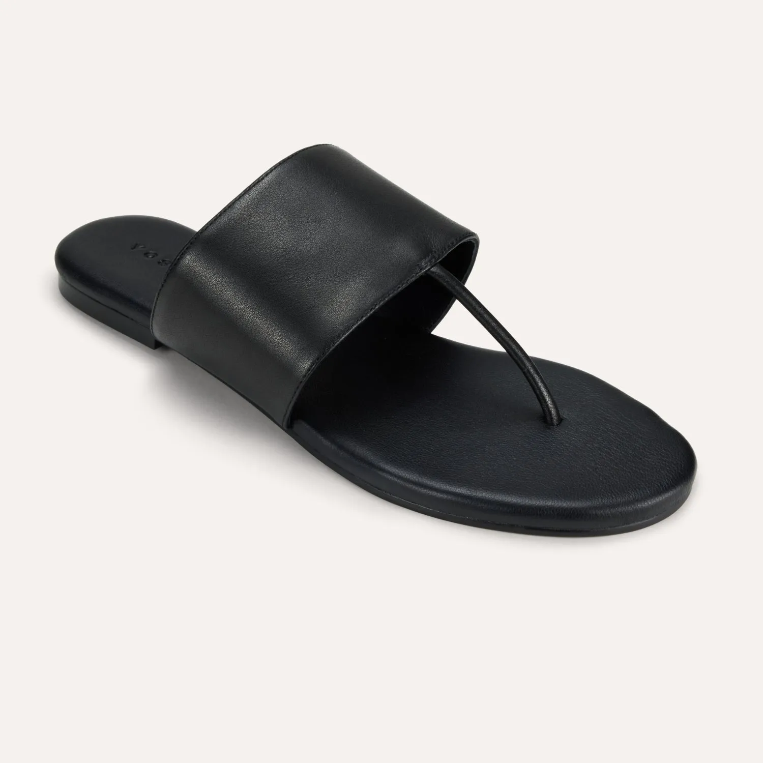 Ella in Black Leather Thong Sandal for Women sold by Yosi Samra