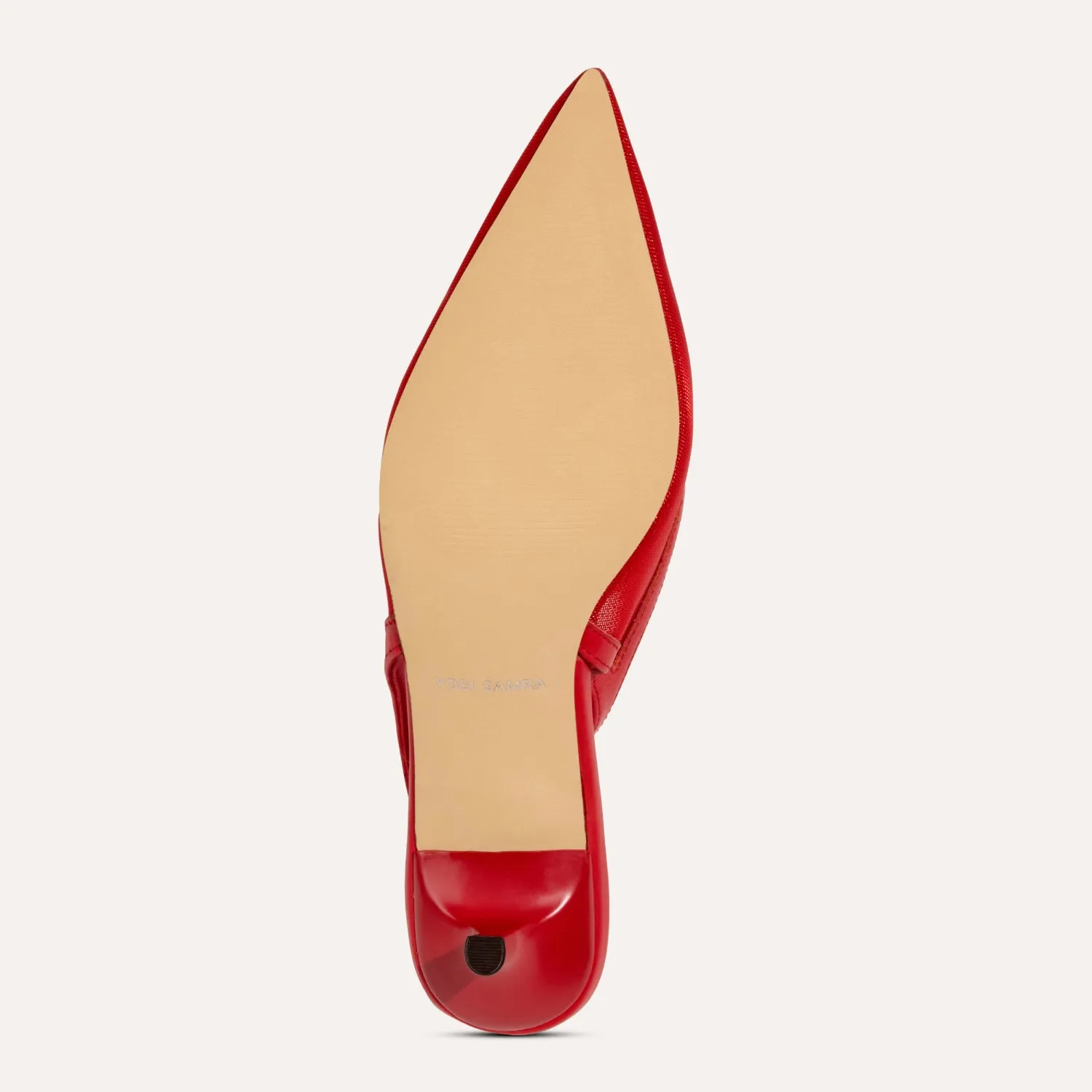 Delilah in Red Mesh Kitten Heel Slingback Pump sold by Yosi Samra product image thumbnail 4