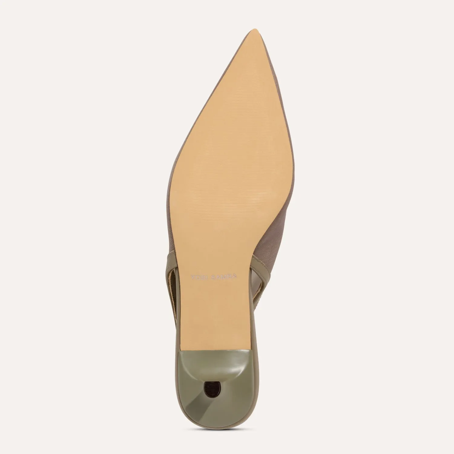 Delilah in Taupe Mesh Kitten Heel Slingback Pump for Women sold by Yosi Samra product image thumbnail 3