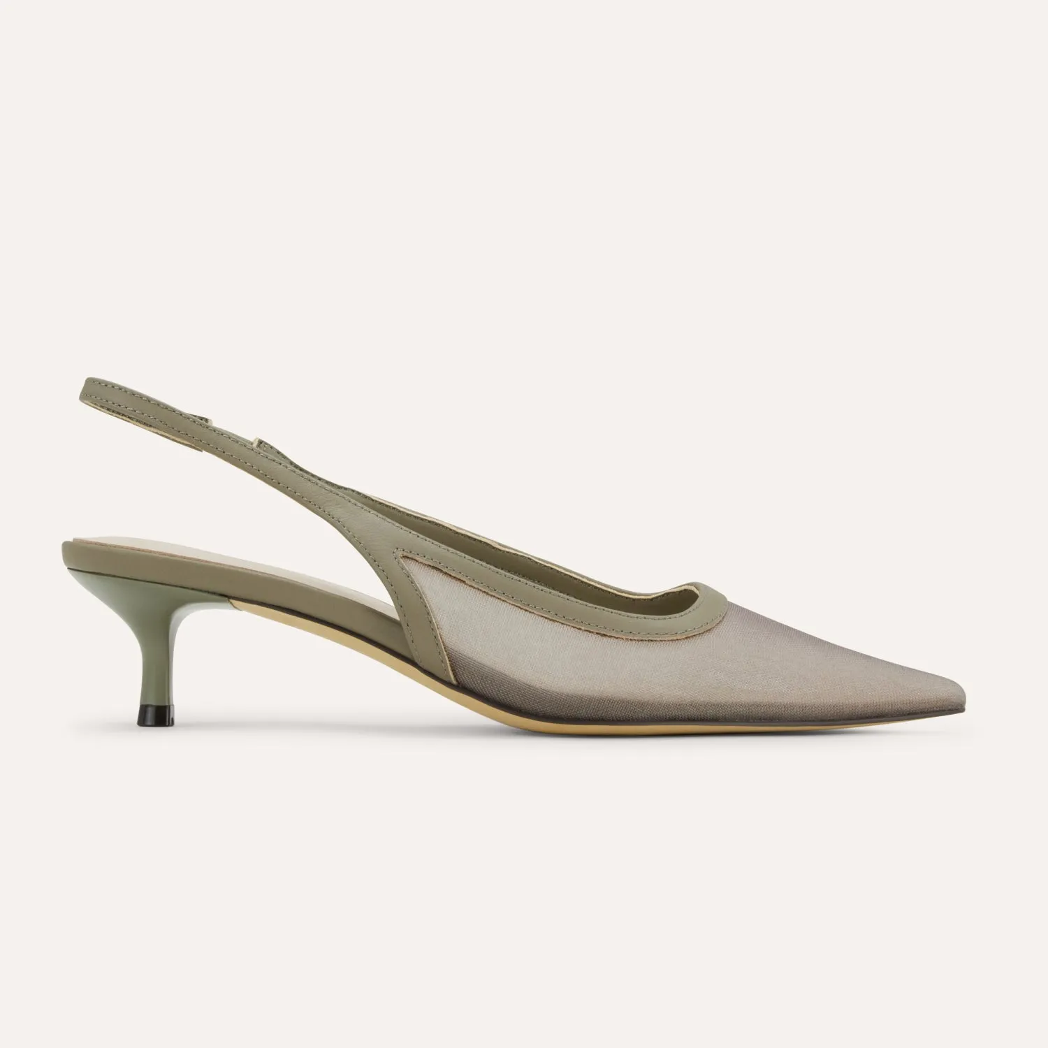 Delilah in Taupe Mesh Kitten Heel Slingback Pump for Women sold by Yosi Samra product image thumbnail 2