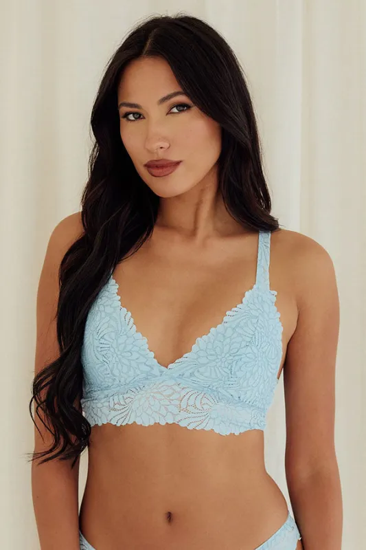 Jacquard Lace Strappy Bralette sold by Youmita