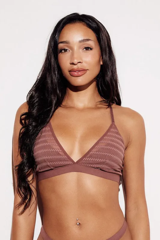 Chevron Lace Triangle Bralette sold by Youmita