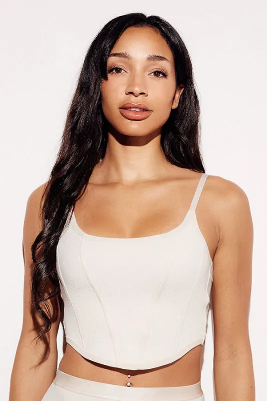 Soft Ribbed Crop Tank Bralette sold by Youmita