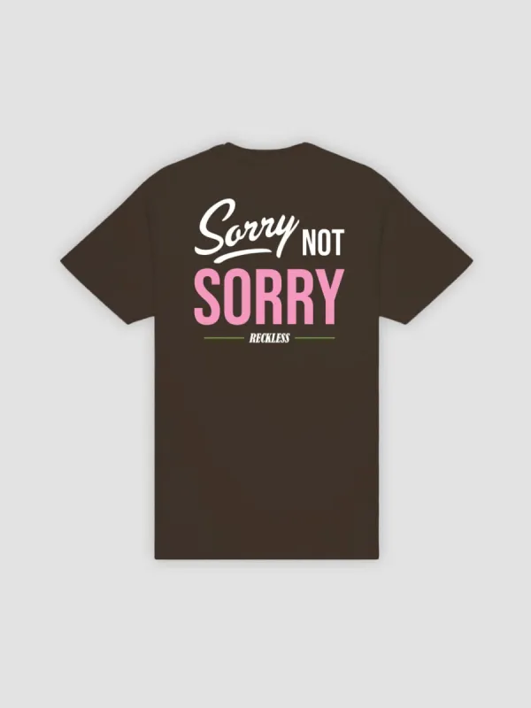 Not Sorry Tee - Dark Chocolate sold by Young & Reckless