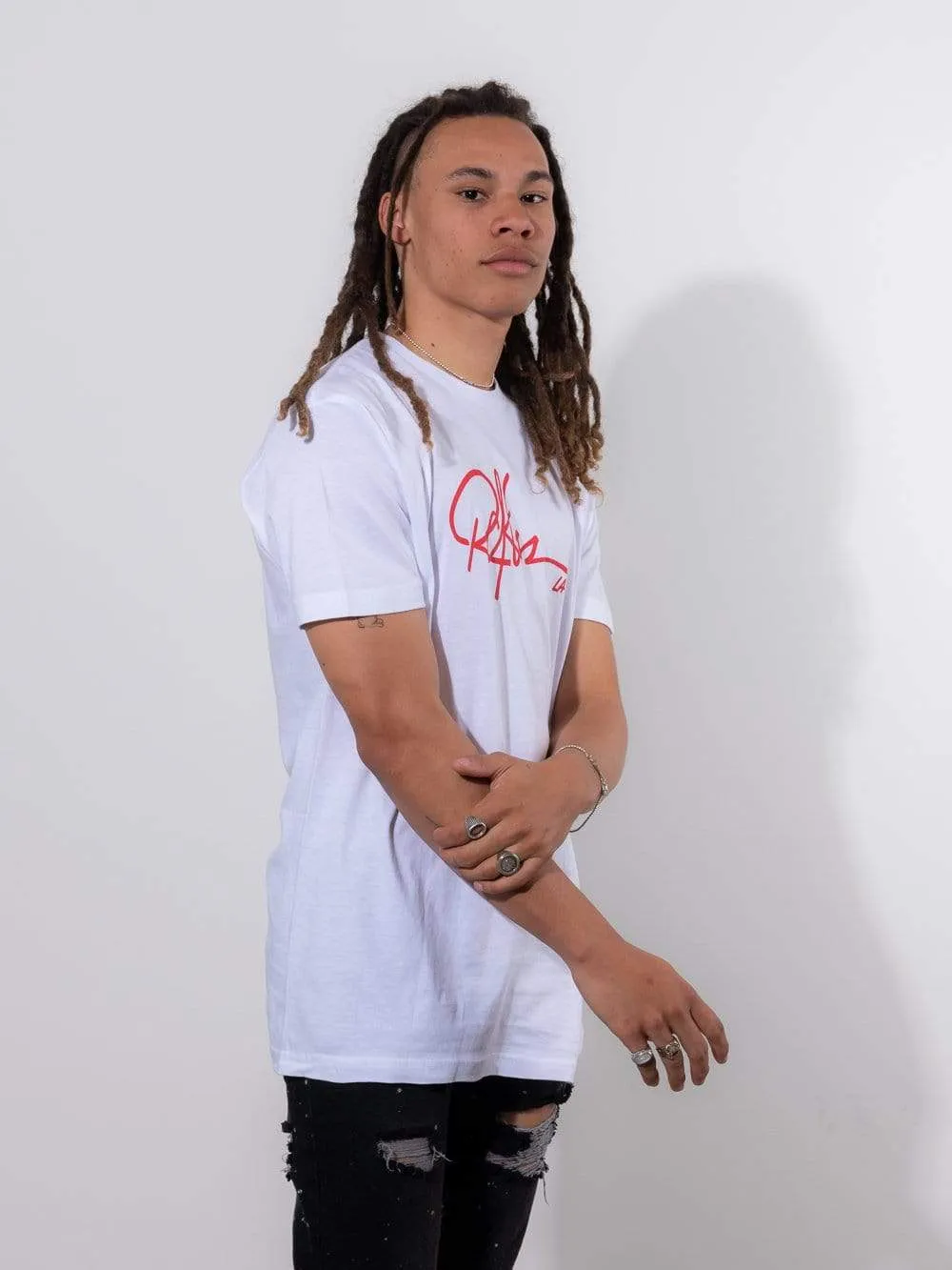 Signature Tee- White/Red sold by Young & Reckless product image thumbnail 3