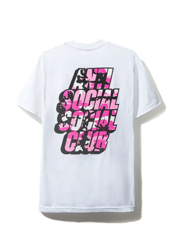 Anti Social Social Club Blocked Pink Camo Tee S/S - White sold by Young & Reckless