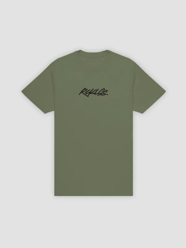 Streak Tee - Military Green sold by Young & Reckless