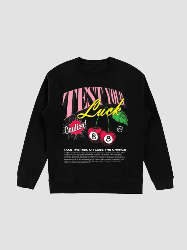 Test Your Luck Crewneck - Black sold by Young & Reckless