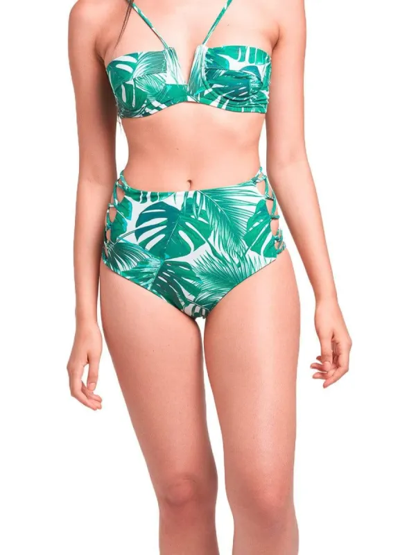 Sunny High Rise Swim Bottom- Palm Tropical sold by Young & Reckless