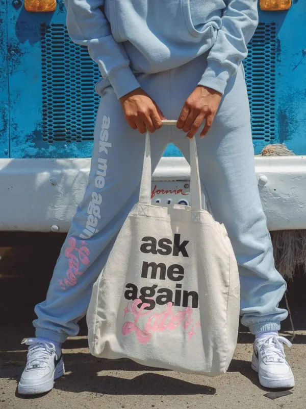 Ask Me Again Later Tote Bag - Cream sold by Young & Reckless