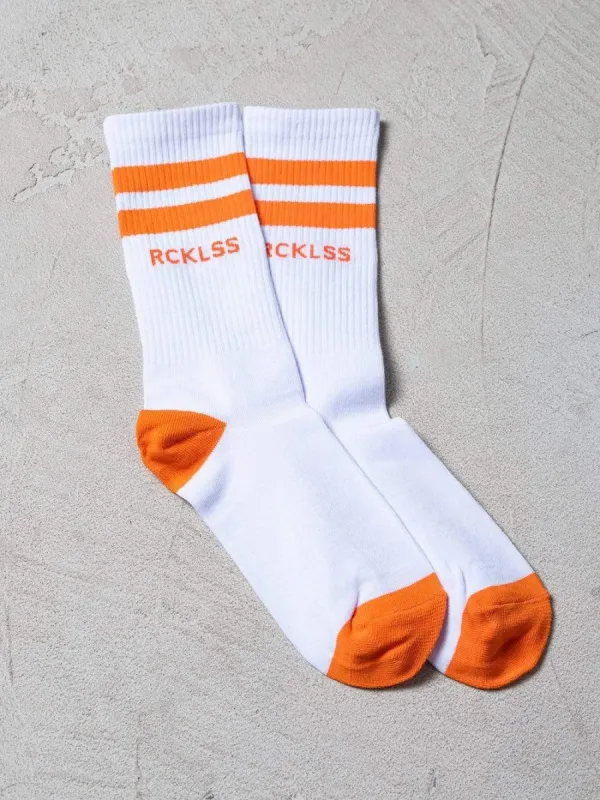 Dual Socks - White/Orange sold by Young & Reckless