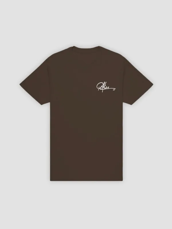 Full Sig Tee - Dark Chocolate sold by Young & Reckless