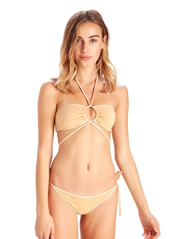 Chloe Halter Bandeau Bikini Top - Nude sold by Young & Reckless